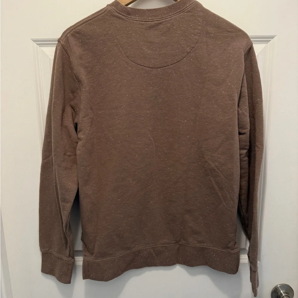 On the Byas Brown Crewneck Sweater with Patterned Pocket - Picture 5 of 5